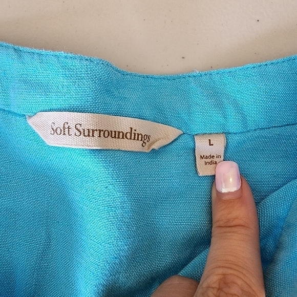 Soft Surroundings Embroidered Blue Tunic Women's Size L. - Picture 5 of 7